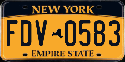 NY license plate FDV0583