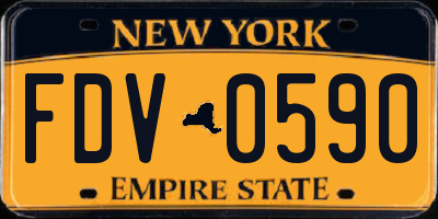 NY license plate FDV0590