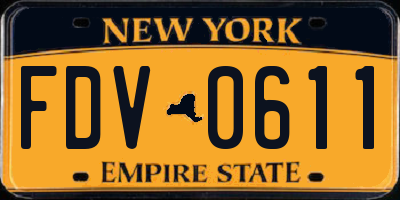 NY license plate FDV0611