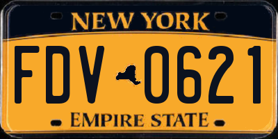 NY license plate FDV0621