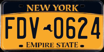 NY license plate FDV0624