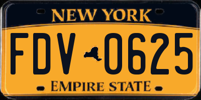 NY license plate FDV0625