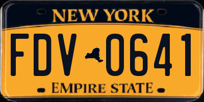 NY license plate FDV0641