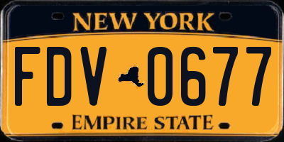 NY license plate FDV0677
