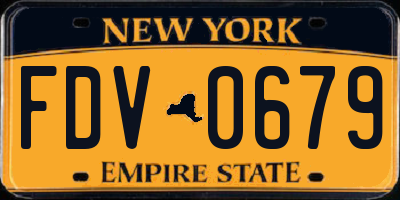 NY license plate FDV0679