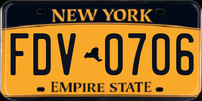 NY license plate FDV0706