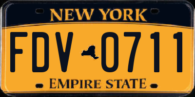 NY license plate FDV0711