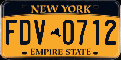 NY license plate FDV0712