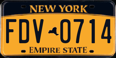 NY license plate FDV0714