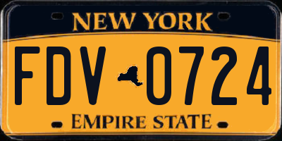 NY license plate FDV0724