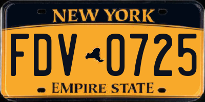 NY license plate FDV0725