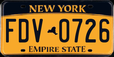 NY license plate FDV0726