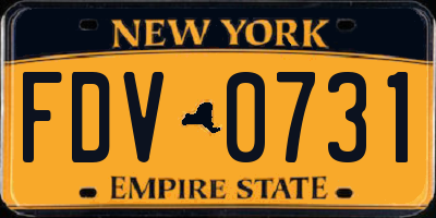 NY license plate FDV0731