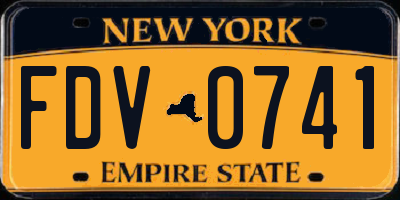 NY license plate FDV0741