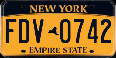 NY license plate FDV0742