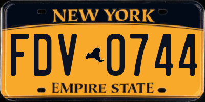 NY license plate FDV0744