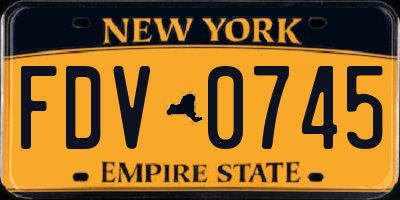 NY license plate FDV0745