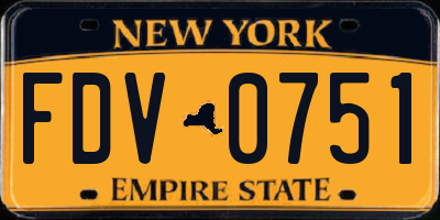 NY license plate FDV0751