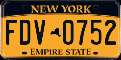NY license plate FDV0752