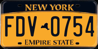 NY license plate FDV0754