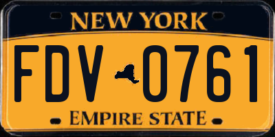 NY license plate FDV0761