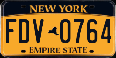 NY license plate FDV0764