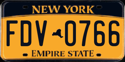 NY license plate FDV0766