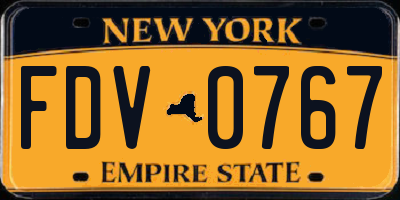 NY license plate FDV0767