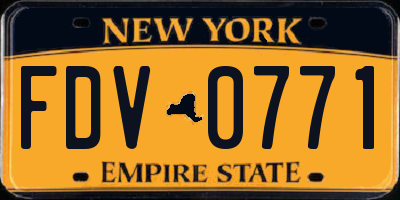 NY license plate FDV0771