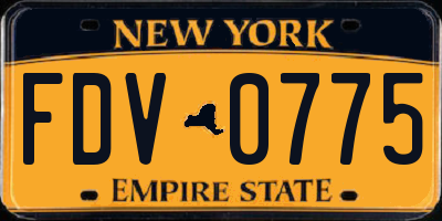 NY license plate FDV0775