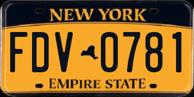 NY license plate FDV0781