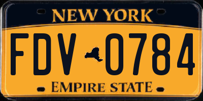 NY license plate FDV0784