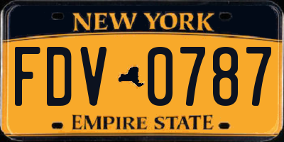 NY license plate FDV0787