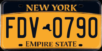 NY license plate FDV0790