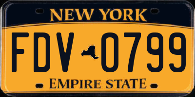 NY license plate FDV0799