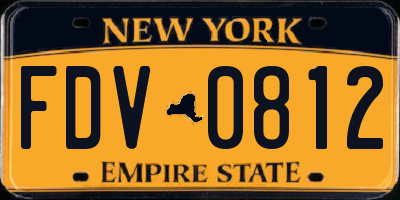 NY license plate FDV0812