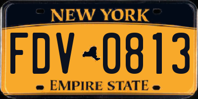 NY license plate FDV0813