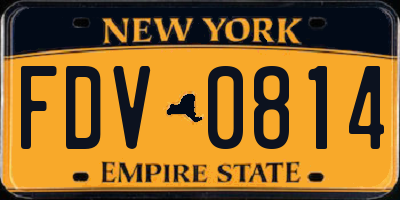 NY license plate FDV0814