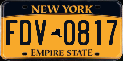 NY license plate FDV0817