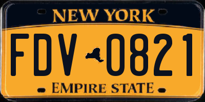 NY license plate FDV0821