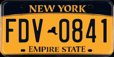NY license plate FDV0841