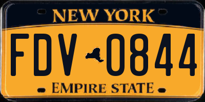 NY license plate FDV0844