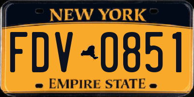 NY license plate FDV0851