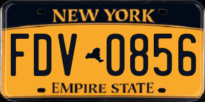 NY license plate FDV0856
