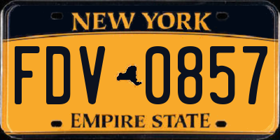 NY license plate FDV0857