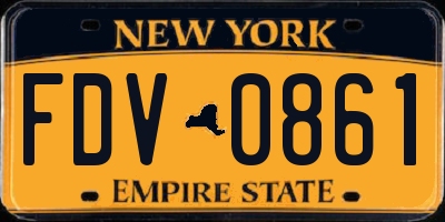 NY license plate FDV0861