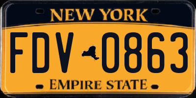 NY license plate FDV0863