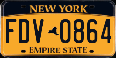 NY license plate FDV0864