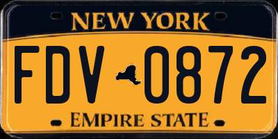 NY license plate FDV0872