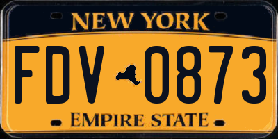 NY license plate FDV0873
